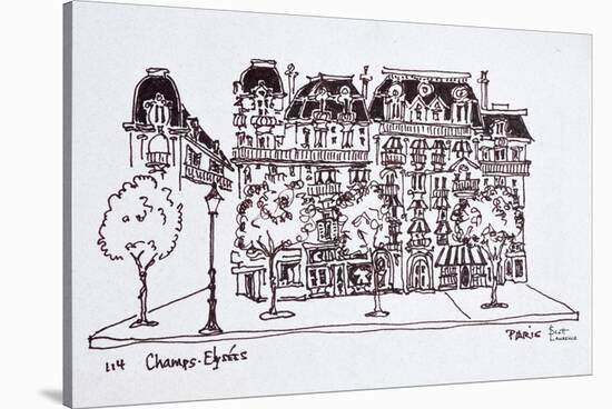 Traditional Haussmann architecture along the Champs Elysees, Paris, France-Richard Lawrence-Stretched Canvas