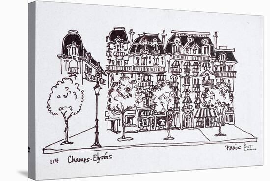 Traditional Haussmann architecture along the Champs Elysees, Paris, France-Richard Lawrence-Stretched Canvas