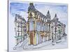 Traditional Haussmann style buildings on Rue Reaumur, Paris, France-Richard Lawrence-Stretched Canvas