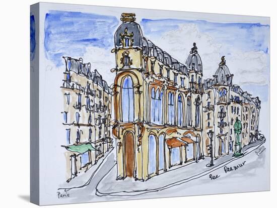 Traditional Haussmann style buildings on Rue Reaumur, Paris, France-Richard Lawrence-Stretched Canvas