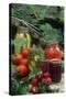 Traditional Homemade Pickles, Tomatoes, and Fruit Jam-null-Stretched Canvas