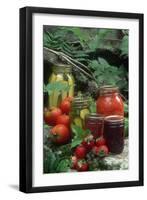 Traditional Homemade Pickles, Tomatoes, and Fruit Jam-null-Framed Photographic Print