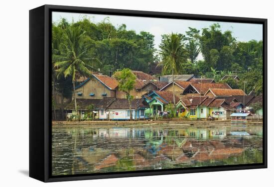 Traditional Homes and Situ Cangkuang Lake at This Village known for its Hindu Temple-Rob-Framed Stretched Canvas