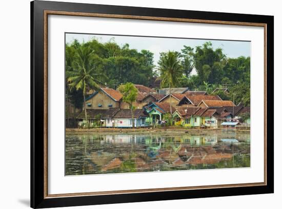 Traditional Homes and Situ Cangkuang Lake at This Village known for its Hindu Temple-Rob-Framed Photographic Print