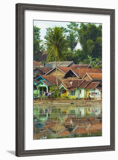 Traditional Homes and Situ Cangkuang Lake at This Village known for its Hindu Temple-Rob-Framed Photographic Print