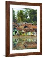 Traditional Homes and Situ Cangkuang Lake at This Village known for its Hindu Temple-Rob-Framed Photographic Print