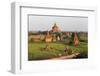 Traditional Horse and Cart Passing the Pagodas in Bagan (Pagan), Myanmar (Burma), Asia-Jordan Banks-Framed Photographic Print