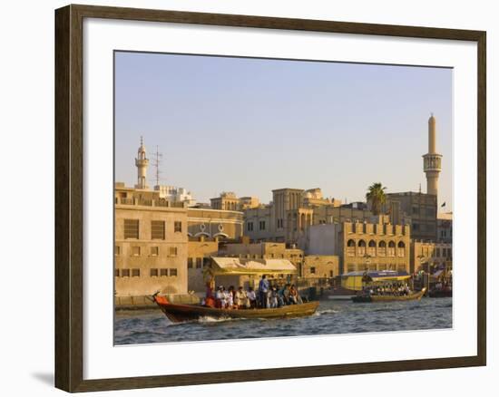 Traditional House Along Khor Dubai (Dubai Creek), Dubai, United Arab Emirates-Keren Su-Framed Photographic Print