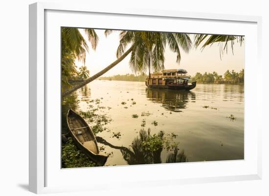 Traditional House Boat, Kerala Backwaters, Nr Alleppey, (Or Alappuzha), Kerala, India-Peter Adams-Framed Photographic Print