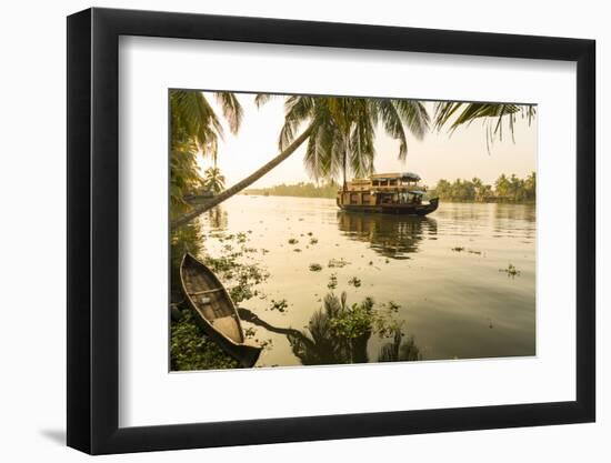 Traditional House Boat, Kerala Backwaters, Nr Alleppey, (Or Alappuzha), Kerala, India-Peter Adams-Framed Photographic Print