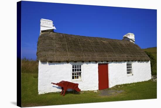 Traditional House, Cregneash, Isle of Man,Europe-Neil Farrin-Stretched Canvas