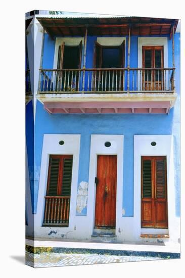 Traditional House, Old San Juan, Puerto Rico-George Oze-Stretched Canvas