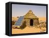 Traditional House With a Solar Panel in the Sahara Desert, Algeria, North Africa, Africa-Michael Runkel-Framed Stretched Canvas