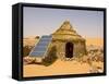 Traditional House With a Solar Panel in the Sahara Desert, Algeria, North Africa, Africa-Michael Runkel-Framed Stretched Canvas