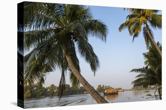Traditional Houseboat, Kerala Backwaters, Alleppey, Kerala, India-Peter Adams-Stretched Canvas