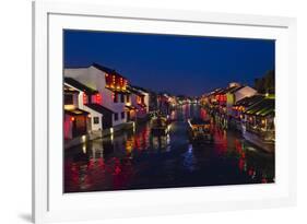 Traditional houses along the Grand Canal, Wuxi, Jiangsu Province, China-Keren Su-Framed Photographic Print