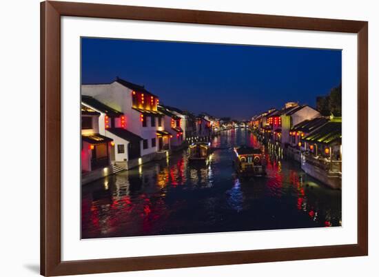 Traditional houses along the Grand Canal, Wuxi, Jiangsu Province, China-Keren Su-Framed Photographic Print