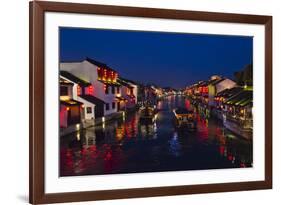 Traditional houses along the Grand Canal, Wuxi, Jiangsu Province, China-Keren Su-Framed Photographic Print