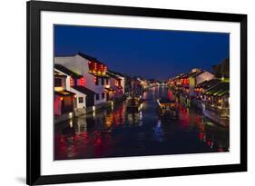 Traditional houses along the Grand Canal, Wuxi, Jiangsu Province, China-Keren Su-Framed Photographic Print