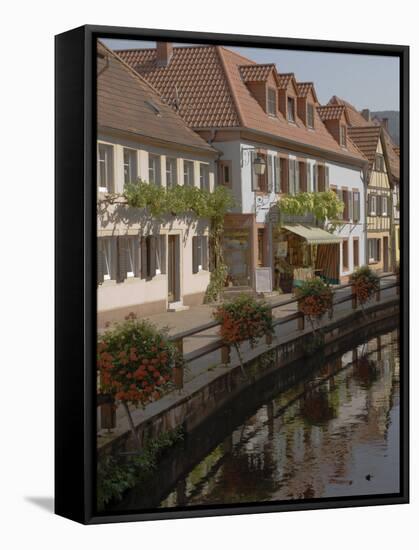 Traditional Houses Alongside Millrace, Pfalzer Wald Wine Area, Germany-James Emmerson-Framed Stretched Canvas