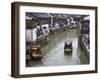 Traditional Houses and Boat on the Grand Canal, Zhujiajiao, Near Shanghai, China-Keren Su-Framed Premium Photographic Print