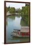 Traditional houses and boats on the Grand Canal, Taierzhuang Ancient Town, China-Keren Su-Framed Photographic Print