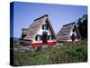 Traditional Houses at Santana, Madeira, Portugal-Hans Peter Merten-Stretched Canvas