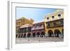 Traditional houses in the colorful old town of Cartagena, Colombia, South America-Alex Treadway-Framed Photographic Print