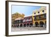 Traditional houses in the colorful old town of Cartagena, Colombia, South America-Alex Treadway-Framed Photographic Print