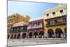 Traditional houses in the colorful old town of Cartagena, Colombia, South America-Alex Treadway-Mounted Photographic Print