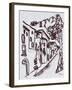 Traditional houses line the street, Saint-Guilhem-Le-Desert, France.-Richard Lawrence-Framed Photographic Print