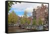 Traditional Houses of the Amsterdam, Netherlands-swisshippo-Framed Stretched Canvas