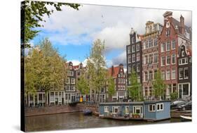 Traditional Houses of the Amsterdam, Netherlands-swisshippo-Stretched Canvas