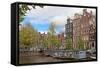 Traditional Houses of the Amsterdam, Netherlands-swisshippo-Framed Stretched Canvas