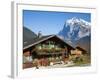 Traditional Houses, Wetterhorn and Grindelwald, Berner Oberland, Switzerland-Doug Pearson-Framed Photographic Print