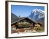 Traditional Houses, Wetterhorn and Grindelwald, Berner Oberland, Switzerland-Doug Pearson-Framed Photographic Print