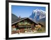 Traditional Houses, Wetterhorn and Grindelwald, Berner Oberland, Switzerland-Doug Pearson-Framed Photographic Print