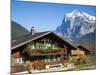 Traditional Houses, Wetterhorn and Grindelwald, Berner Oberland, Switzerland-Doug Pearson-Mounted Photographic Print