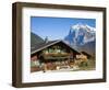 Traditional Houses, Wetterhorn and Grindelwald, Berner Oberland, Switzerland-Doug Pearson-Framed Photographic Print