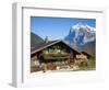 Traditional Houses, Wetterhorn and Grindelwald, Berner Oberland, Switzerland-Doug Pearson-Framed Photographic Print