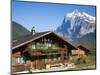 Traditional Houses, Wetterhorn and Grindelwald, Berner Oberland, Switzerland-Doug Pearson-Mounted Photographic Print