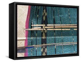 Traditional Ikat Weaving, Flores, Indonesia, Southeast Asia-Alison Wright-Framed Stretched Canvas