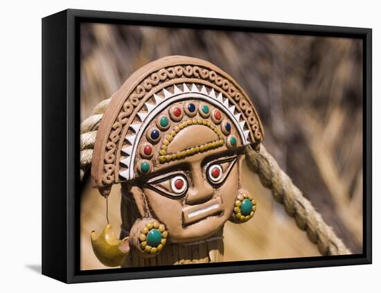 Traditional Inca Decorative Pottery, Lake Titicaca, Puno, Peru, South America-Ian Egner-Framed Stretched Canvas