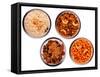 Traditional Indian Salty and Spicy Snacks in Bowls-smarnad-Framed Stretched Canvas