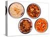 Traditional Indian Salty and Spicy Snacks in Bowls-smarnad-Stretched Canvas