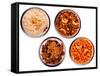 Traditional Indian Salty and Spicy Snacks in Bowls-smarnad-Framed Stretched Canvas