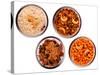 Traditional Indian Salty and Spicy Snacks in Bowls-smarnad-Stretched Canvas