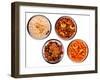 Traditional Indian Salty and Spicy Snacks in Bowls-smarnad-Framed Photographic Print