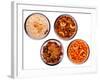 Traditional Indian Salty and Spicy Snacks in Bowls-smarnad-Framed Photographic Print