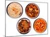 Traditional Indian Salty and Spicy Snacks in Bowls-smarnad-Mounted Photographic Print